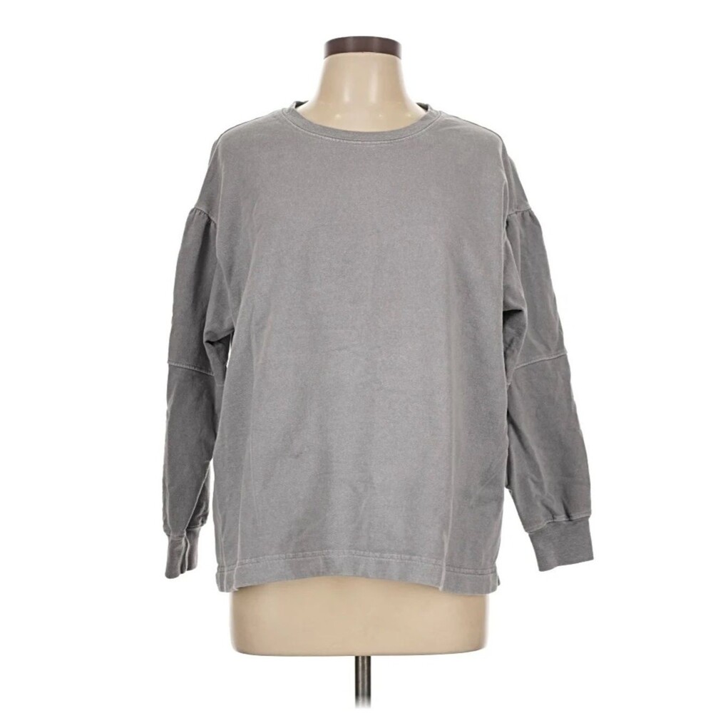 Rivet & Thread Balloon Sleeve Cotton Crewneck Sweatshirt
